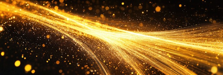 Aufkleber - Golden Particle Trails Abstract Background
