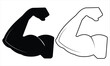 © Vector Vista - Muscle icon vector design. Biceps icon symbol power of hand. Vector illustration of a male body.  Linear hand icon, strong arm muscle Vector illustration.