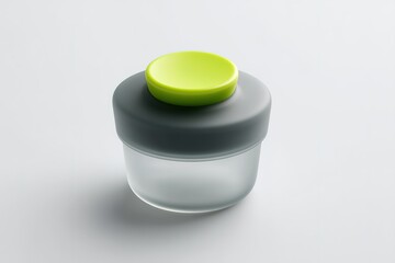 Poster - Container with a green lid placed on a clean white surface in a bright indoor setting during the day