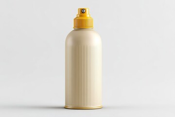 Poster - Unique spray bottle design with ribbed texture and yellow cap displayed against a plain background