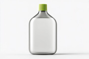 Poster - Clear plastic bottle with green cap on a plain background showcasing its design and simplicity