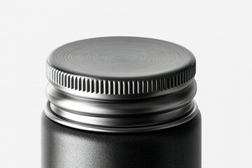 Poster - Sleek black container with metallic screw top showcasing modern design and functionality