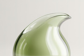 Poster - Unique glass pitcher with elegant design and soft green tint on neutral background