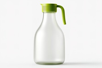 Poster - Clear glass bottle with green lid, suitable for kitchen or outdoor use, showcasing minimalist design and functionality