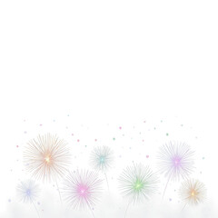 Poster - Colorful fireworks burst with sparkling effects on transparent background creating festive and joyful atmosphere