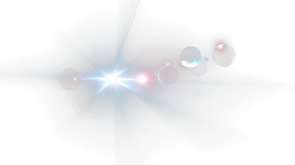 Aufkleber - Bright lens flare with transparent background creates dynamic light effect suitable for overlay or design projects with modern style