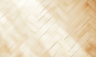 Poster - Light wooden herringbone pattern background with soft shadows and warm tones