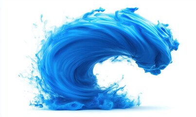 Poster - Dynamic blue wave splash with fluid motion and vibrant color effects