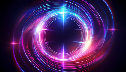 abstract glowing light effect circled lines on dark background round sparkles and light lines in pin