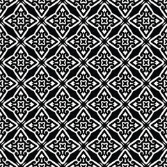 Poster - Geometric pattern of ornate diamond shapes in black and white