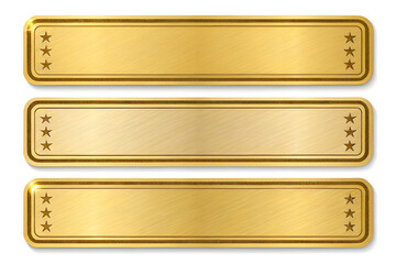 Fototapete - gold metal plate for name and title edit 