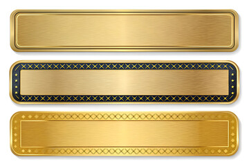 Fototapete - gold metal luxury title bars isolated on white background 