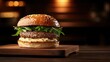 © Creator88 - Gourmet black truffle and lentil burger with fresh rocket and garlic aioli