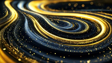 Poster - Captivating spiral design in striking black and gold colors showcasing modern artistic patterns and elegant geometric shapes for visual appeal
