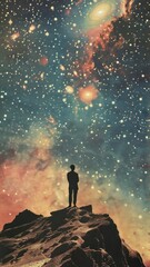 Wall Mural - million of stars light in galaxy astronomy universe scenery.