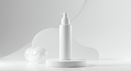 Poster - Dispenser Bottle Mockup on Minimalist Stand Product Display