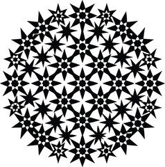 Aufkleber - This is a seamless black and white snowflake pattern vector illustration with a decorative geometric design