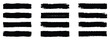 © BRUSH STUDIO 🌍 - Black set paint, ink brush, brush strokes, box, grungy. Grungy brushes collection. Rectrangle shape brush strokes. Vector collection of artistic grungy black paint hand made creative brush stroke set.