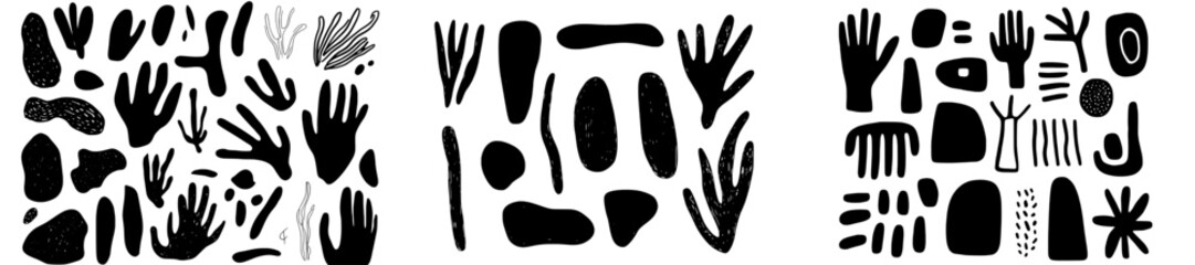 Poster - Abstract vector illustration of hand shapes and organic forms in a contemporary design style
