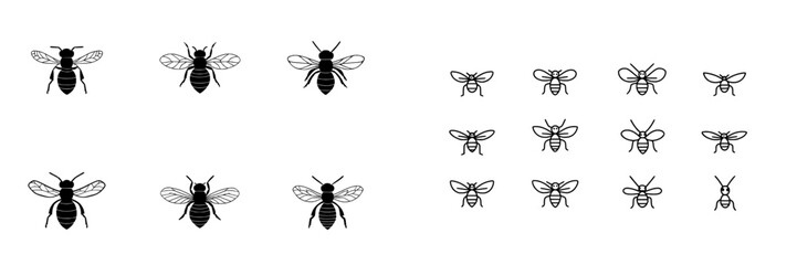 Poster - Create a hand-drawn doodle of a bee, and set it in a cartoon outline line style with multiple bees