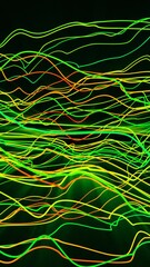 Wall Mural - Green and yellow color abstract lines