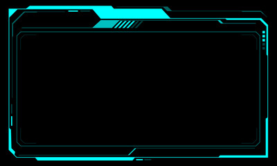 Poster - hud frames blue user interface elements design modern technology futuristic control panel screen dig