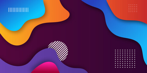 Poster - colorful geometric background. liquid color background design. fluid shapes composition.