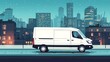 © MASJAB - Night city delivery van.