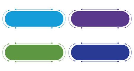 A vector set of four colorful rectangle banners with a glossy web design and navigation buttons provides a blank illustration for your internet website