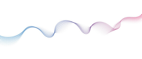 Leinwandbilder - Flowing Dot Wave halftone gradient pattern on transparent background	