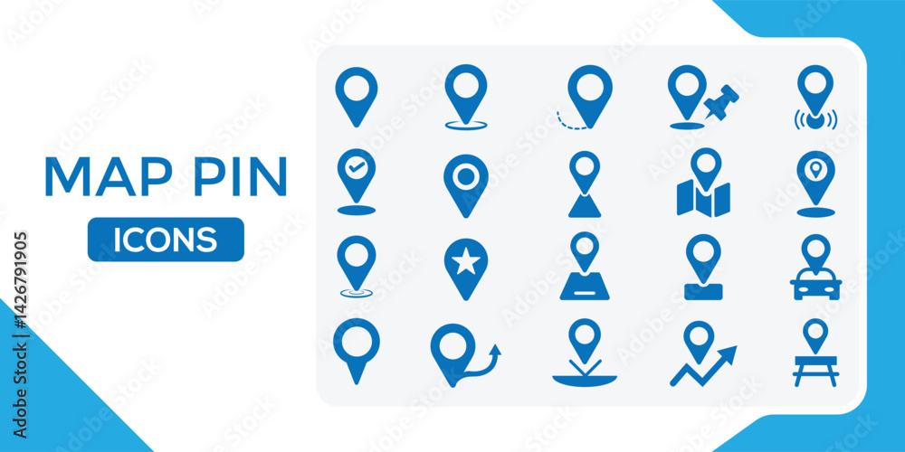 Set of Location pin icons, Containing map, map pin, gps, destination ...