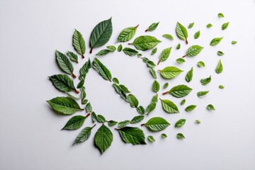 Poster - No-smoking Sign Created Using Leaves and Particles Representing Clean Air for Environmental Awareness and Health