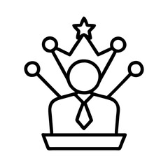 Poster - Illustration of business leader with crown star leadership success achievement icon vector design