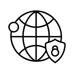 Poster - Globe network security internet protection worldwide connection safety digital cybersecurity shield
