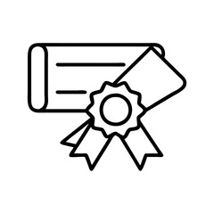 Poster - Certificate diploma award achievement graduation degree education success document vector line