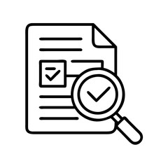 Poster - Inspection checklist document with magnifying glass review audit check mark approved search