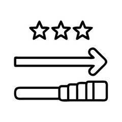 Poster - Explore telescope stars rating arrow right forward direction navigation discovery, vector