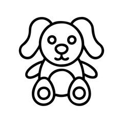Poster - Illustration of a cute puppy dog animal pet drawing outline vector design graphic art image clipart kawaii toy