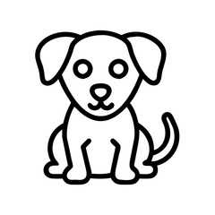 Poster - Outline drawing of a cute puppy dog pet animal vector illustration design graphic art image icon simple cartoon