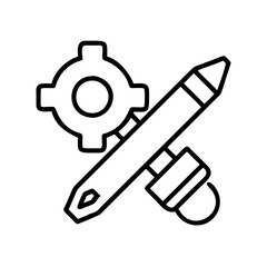Poster - Illustration of settings configuration tool design development cogwheel pencil icon vector design