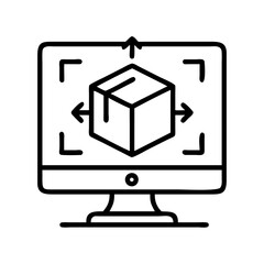 Aufkleber - 3d modeling software package design on computer screen for product development and visualization