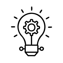 Poster - lightbulb idea innovation creative solution inspiration gear mechanism process thinking concept desi