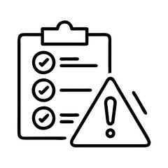 Poster - Checklist risk assessment audit report compliance review inspection safety warning alert icon vector design