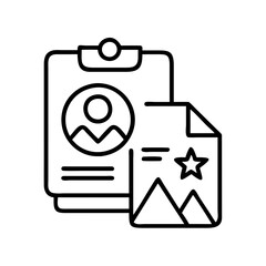 Poster - Clipboard document profile picture star image file report information data form graphic design vector