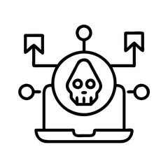 Poster - Cybercrime skull data breach security threat malware virus attack network vulnerability online risk