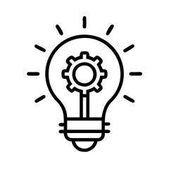 Poster - lightbulb idea innovation solution creative symbol gear machine inspiration invention concept design