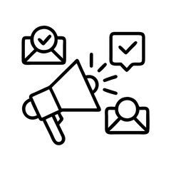 Poster - Email marketing campaign promotion megaphone announcement newsletter communication strategy vector