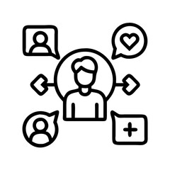 Poster - Person network connection communication social media interaction relationship community icon vector design