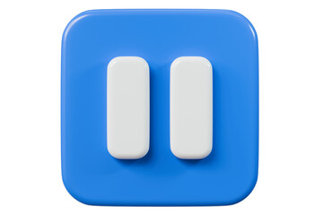 Aufkleber - 3d realistic pause icon. blue round pause buttons for start multimedia with simplicity colorful vide