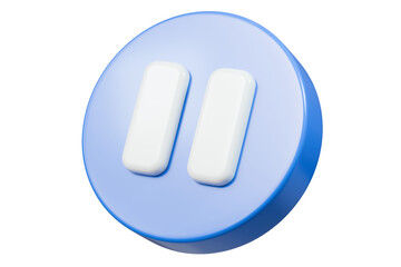 Aufkleber - 3d realistic pause icon. blue round pause buttons for start multimedia with simplicity colorful vide
